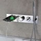 Chrome Finish Color Changing Wall Mount Tub Tap With Hand Shower