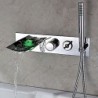 Chrome Finish Color Changing Wall Mount Tub Tap With Hand Shower