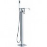 Floor Standing Bathtub Tap With Hand Shower Chrome Single Handle Tap