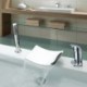 Bathtub Tap - Contemporary - Waterfall / Sidespray - Stainless Steel (Chrome)