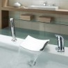 Bathtub Tap - Contemporary - Waterfall / Sidespray - Stainless Steel (Chrome)