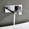 Wall Mounted Single Handle Two Holes in Chrome Bathroom Sink Tap