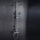 Warpeu Bathroom Rain Shower Set Chrome Brass Shower Mixer with Shower Head and 5 Functions Hand Shower