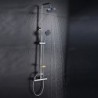 Warpeu Bathroom Rain Shower Set Chrome Brass Shower Mixer with Shower Head and 5 Functions Hand Shower